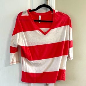 Aeropostale Tunic, Coral and White, Size Small